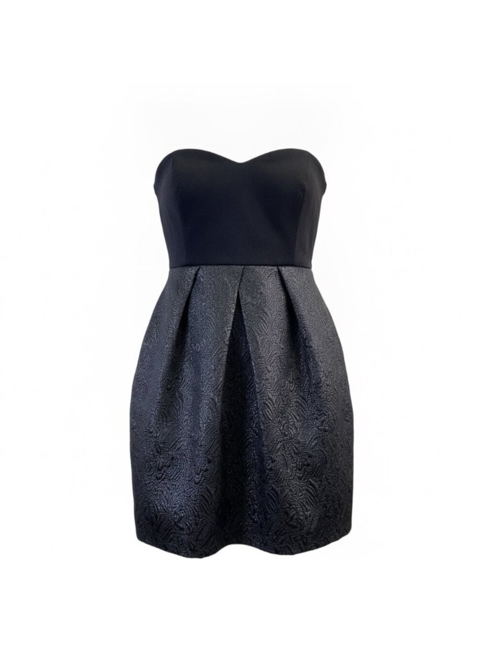 Cynthia Steffe Womens Black Strapless Brocade Party Dress Size 4